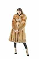 w.n2920　Jakke RITA FOXファージャケット Oversized Real Fox Fur Collar with Genuine Sheepskin Leather